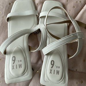 Mix No. 6 White Summer Ankle Wrap Sandals
